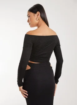 Ripple Letterbox Long Sleeve Top