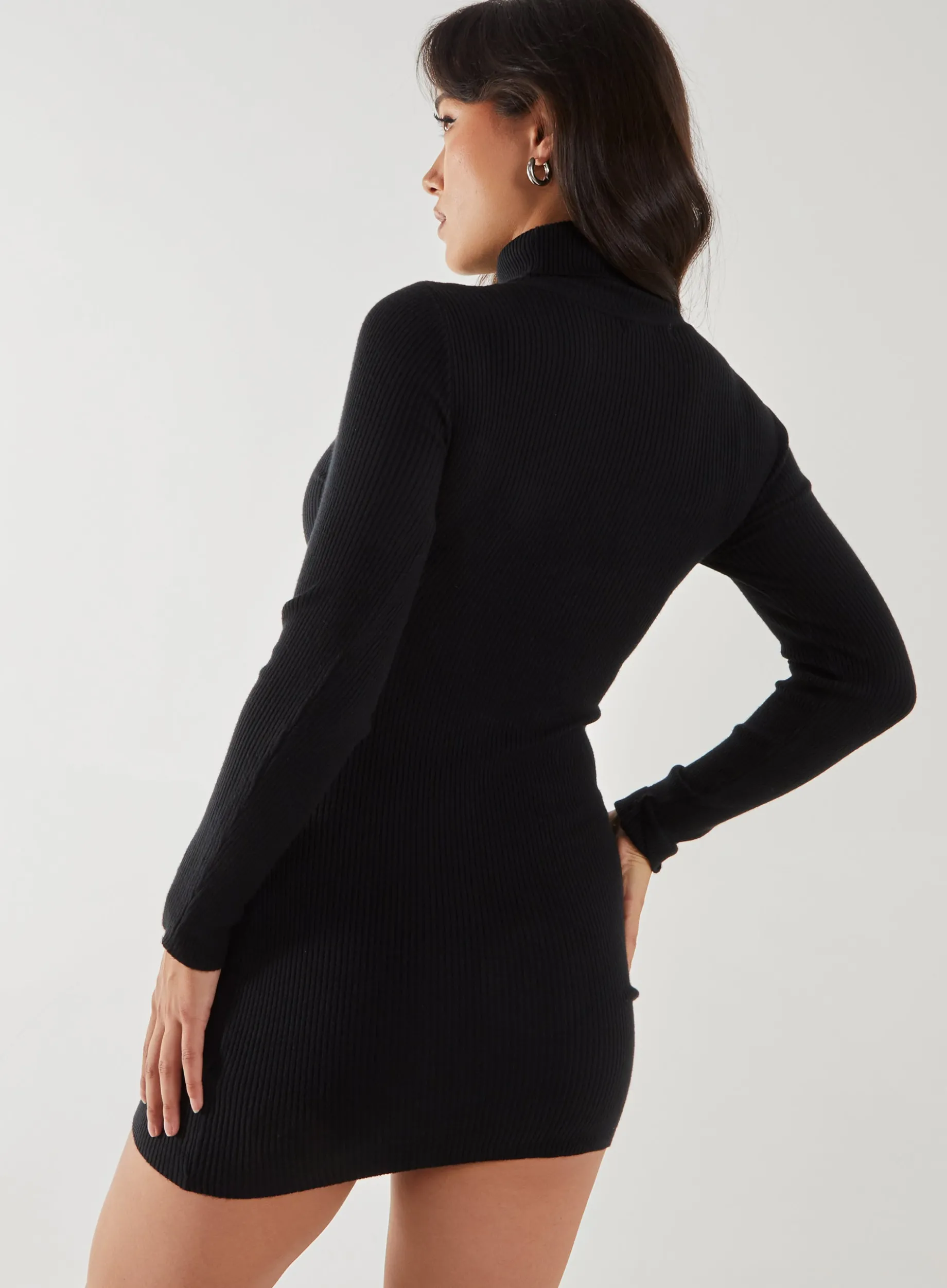 Roll Neck Mini Dress