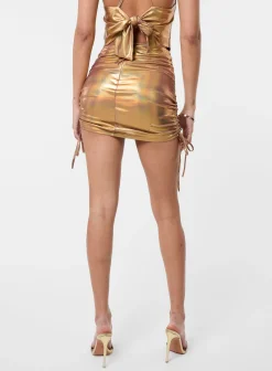 Ruched Skirt With Straps