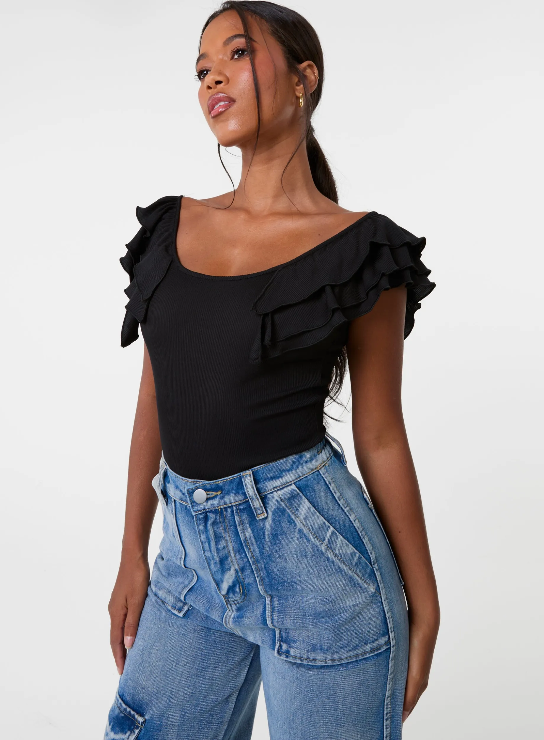Ruffle Sleeve Bodysuit