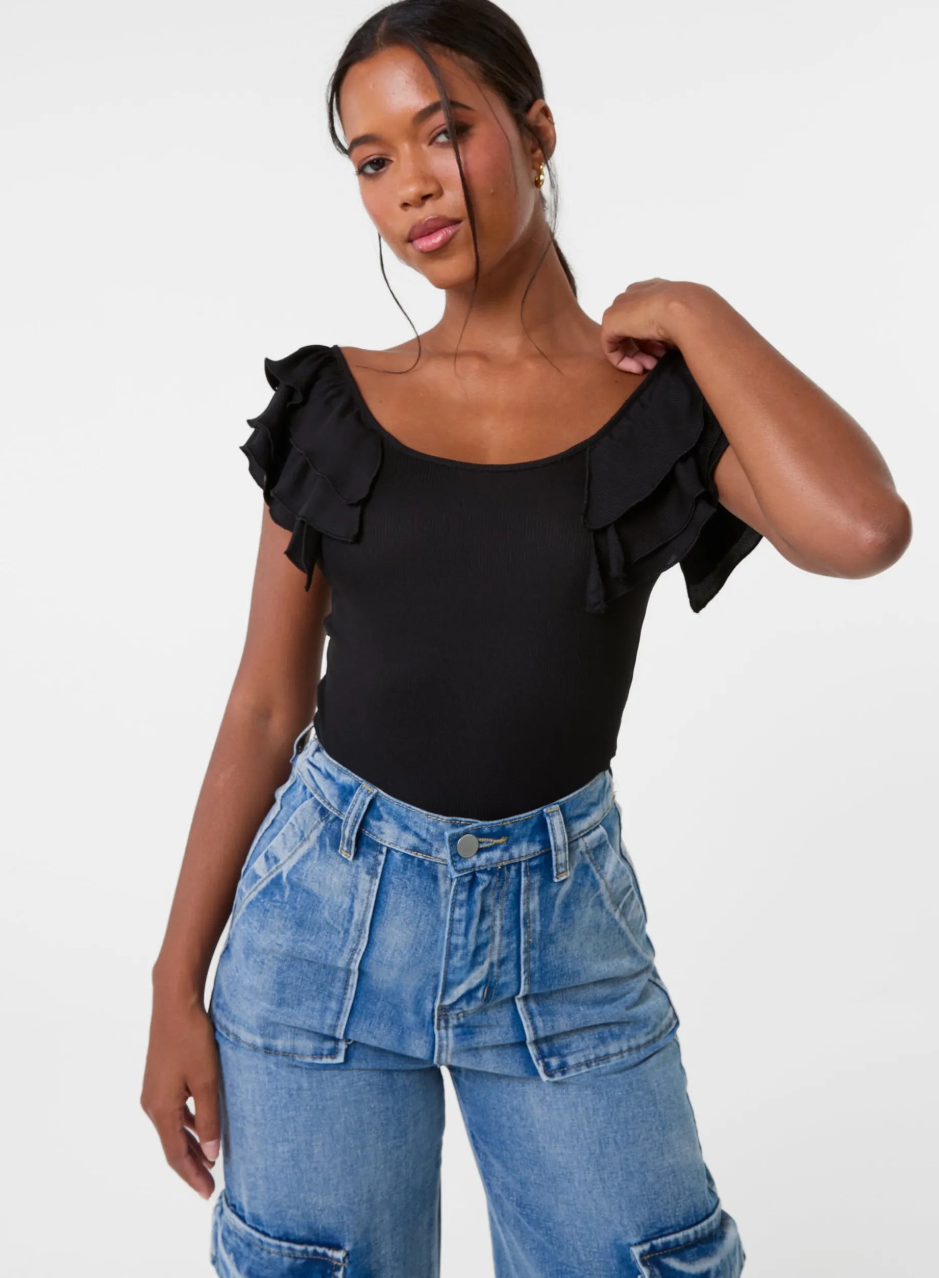 Ruffle Sleeve Bodysuit