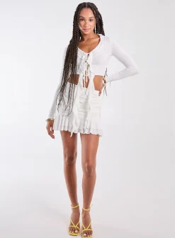 Ruffle Slinky Mini Skirt