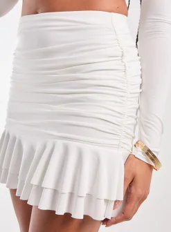 Ruffle Slinky Mini Skirt
