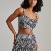 Satin Cropped Zebra Bralette