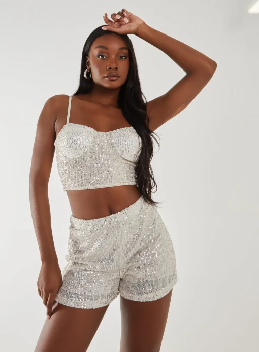 Sequin Bustier Top