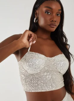 Sequin Bustier Top