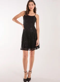 Sequin Lace Mini Dress
