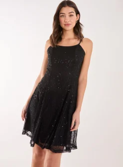 Sequin Lace Mini Dress