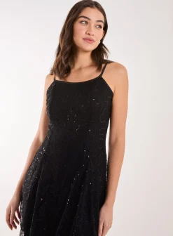 Sequin Lace Mini Dress