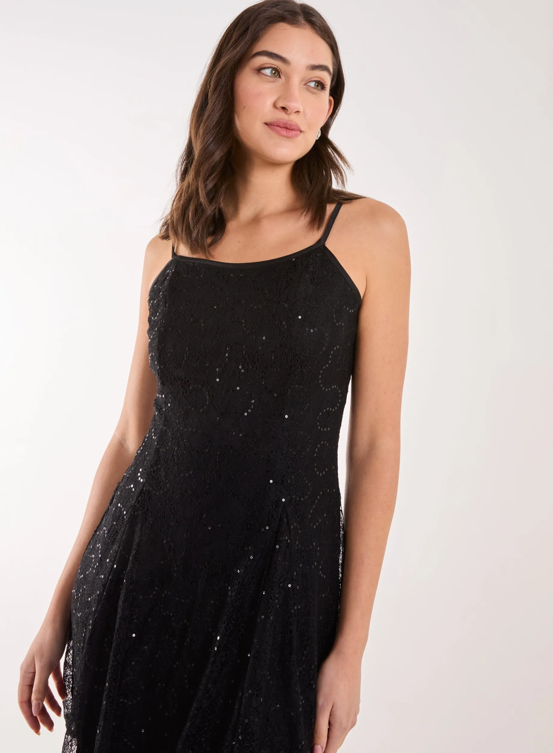Sequin Lace Mini Dress