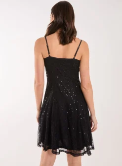 Sequin Lace Mini Dress