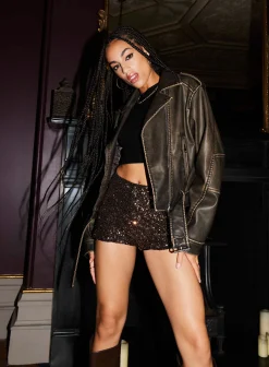 Sequin Mini Shorts