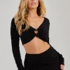 Shimmer Ruched Ring Detail Top