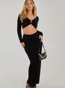 Shimmer Ruched Ring Detail Top