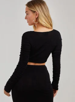 Shimmer Ruched Ring Detail Top