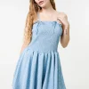 Shirred Ruffle Mini Dress