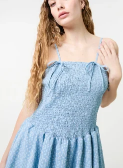 Shirred Ruffle Mini Dress