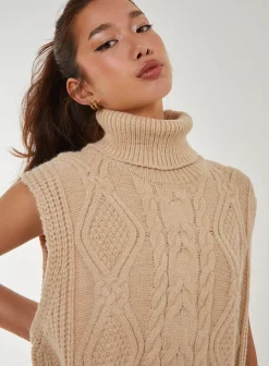 Sleeveless Knit Turtleneck