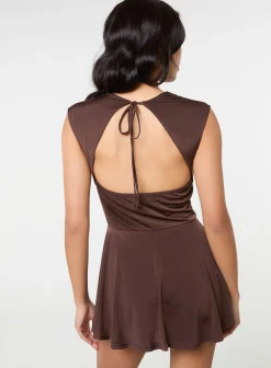 Slinky Open Back Mini Flippy Playsuit