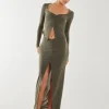 Slinky Ruched Maxi Skirt