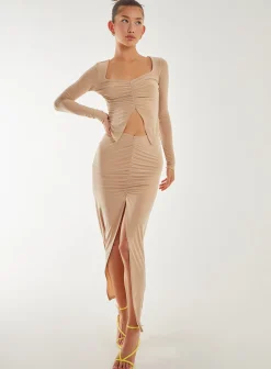 Slinky Ruched Maxi Skirt