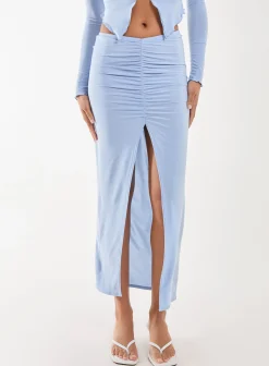 Slinky Ruched Maxi Skirt