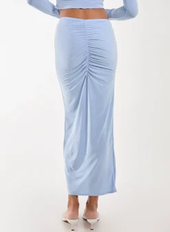 Slinky Ruched Maxi Skirt