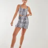 Snake Mini Skirt With Split