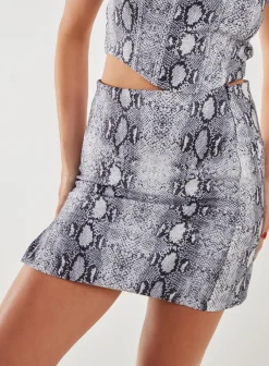 Snake Mini Skirt With Split