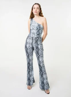 Snake Print Flare Trousers
