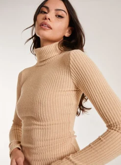 Soft Brushed Roll Neck Dress
