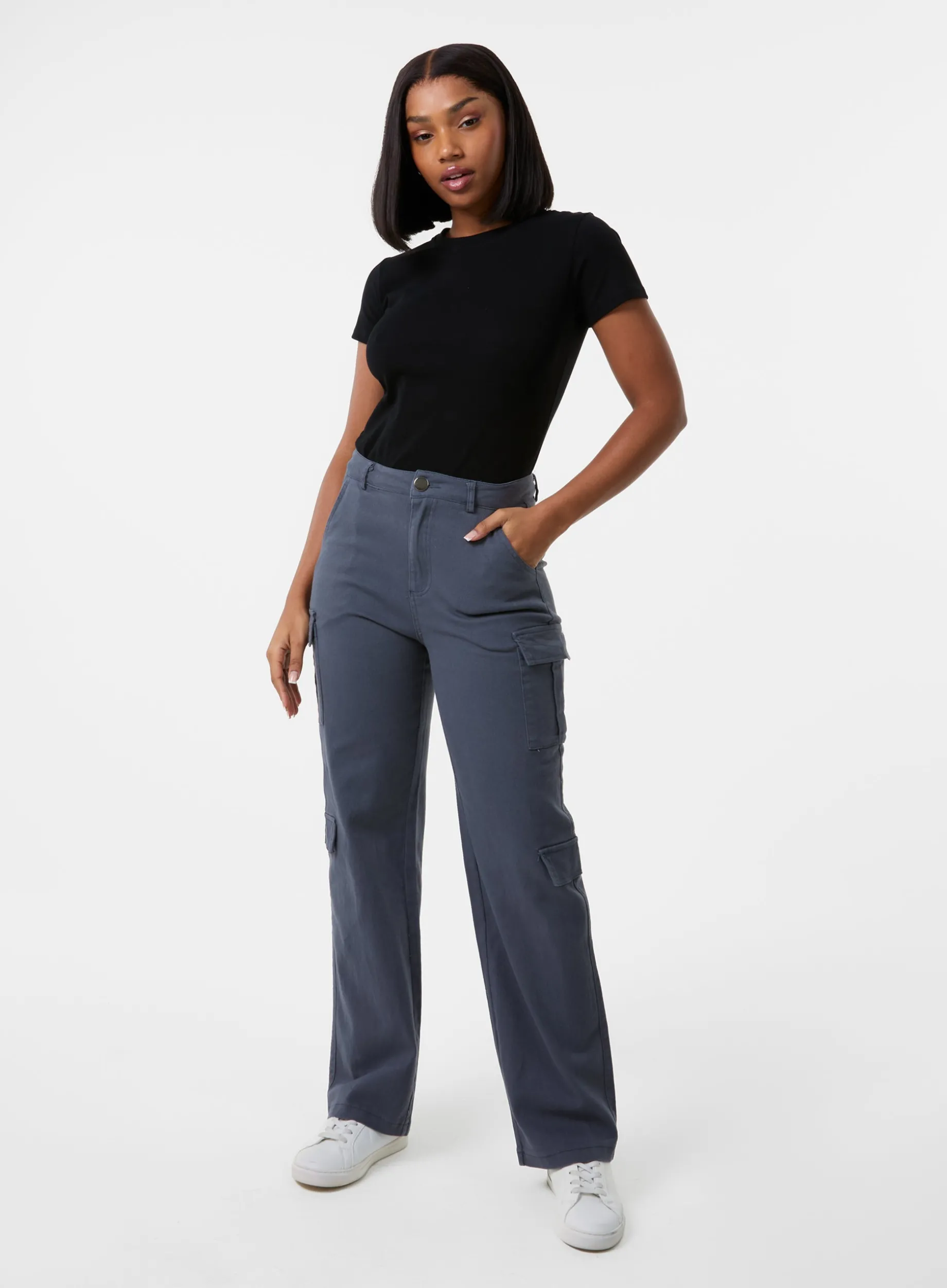 Straight Leg Multi Pockets Cargo Trousers