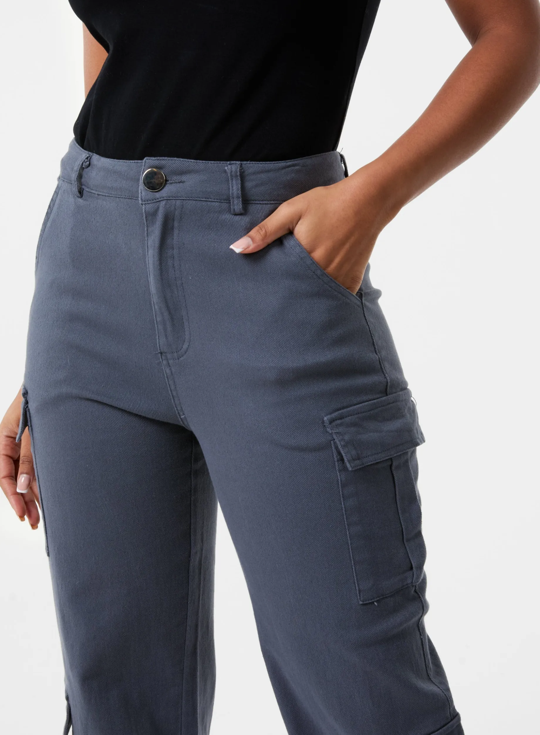 Straight Leg Multi Pockets Cargo Trousers