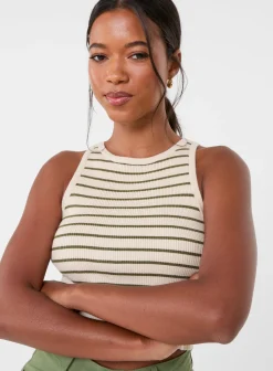 Stripe Crop Vest Top