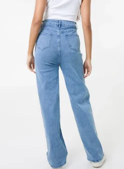 Stripe Detail Denim High Waist Jeans