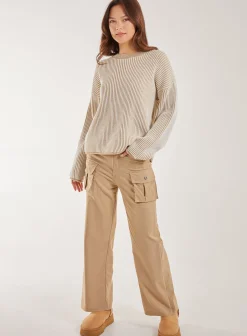 Striped Ribbed Long Sleeve Jumper