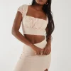 Textured Jersey Puff Sleeve Top