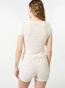 Textured Stretch Jersey Top