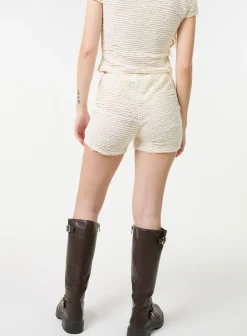 Textured Stretch Mini Shorts
