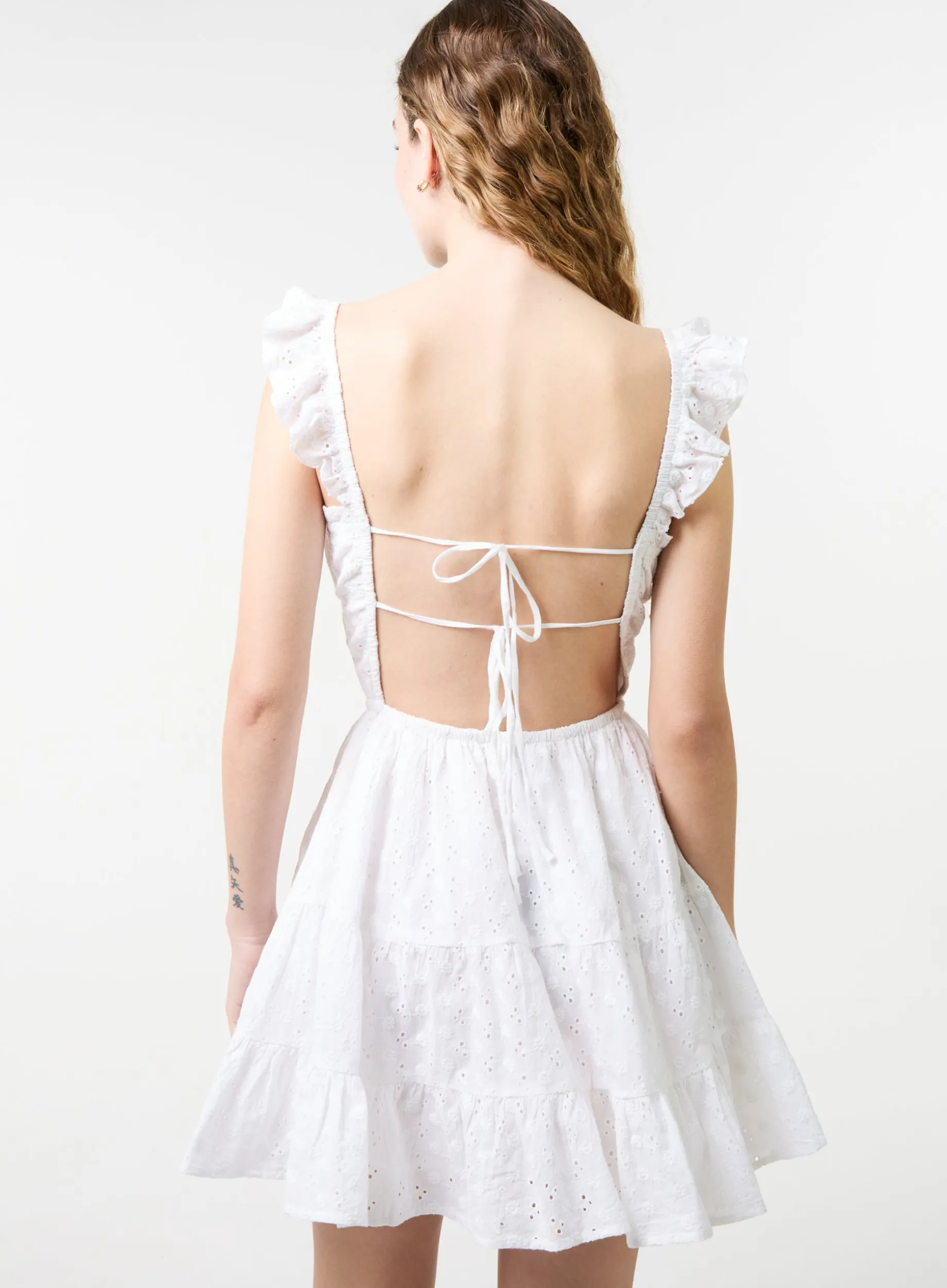 Tie Back Tiered Mini Dress