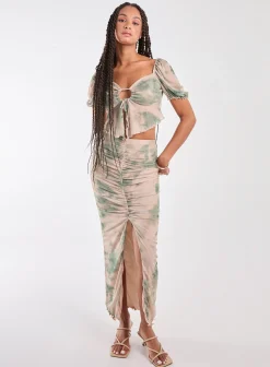 Tie Dye Puff Sleeve Butterfly Top