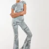 Tie Dye Rib Fold Over Flares