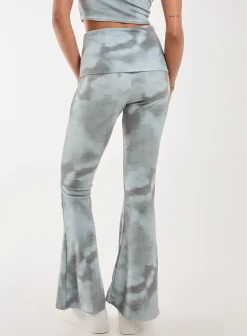 Tie Dye Rib Fold Over Flares
