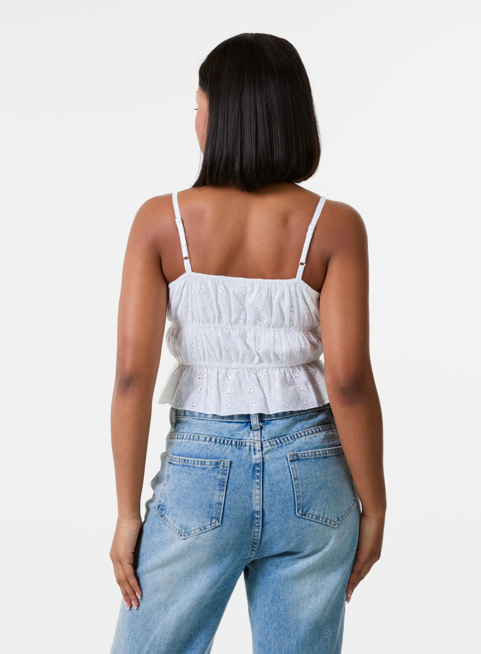 Tie Front Broderie Cami Top