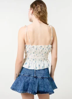 Tie Front Ditsy Cami Top