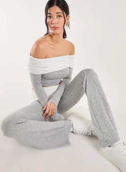 Two Tone Bardot Top