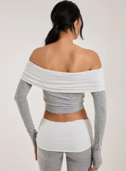 Two Tone Bardot Top