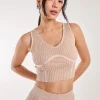Two Tone Rib Corset Detail Top