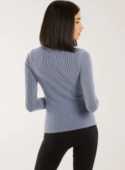 Two Tone Rib Double Zip Top