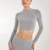 Two Tone Rib Long Sleeve Top